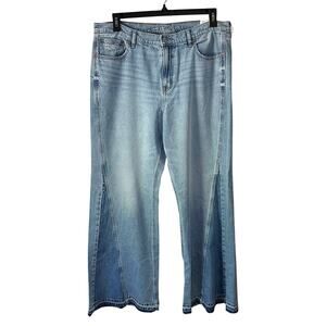 NWT American Eagle Strigid Low-Rise Baggy Flare Cotton Jean Bohemian Size 16